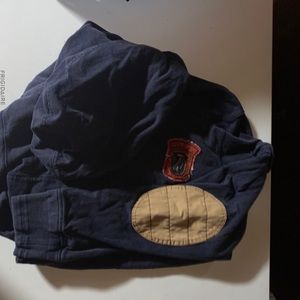 Polo hoodie jacket with elbow patches